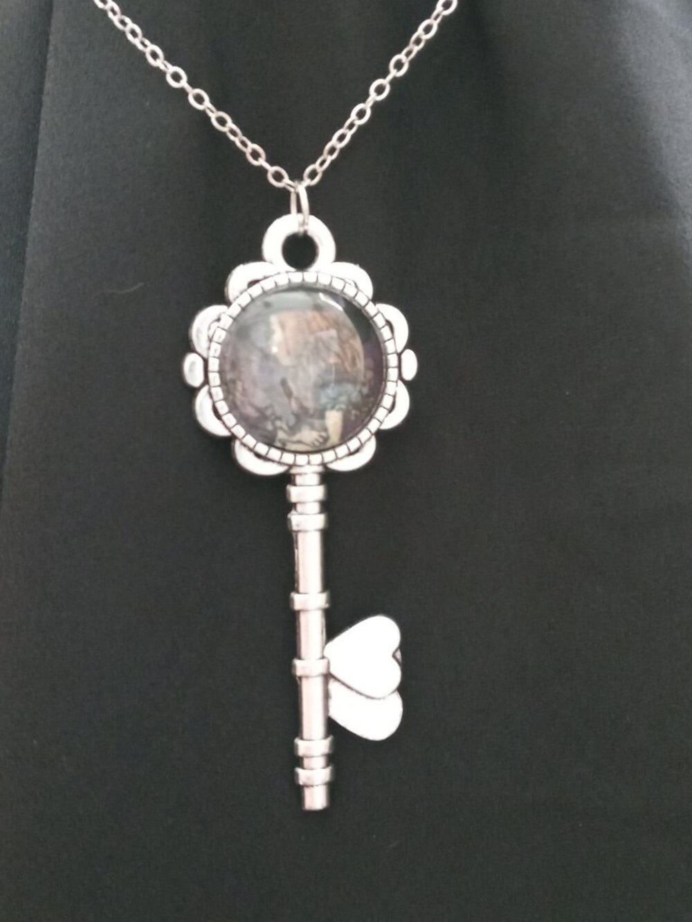 Handmade Witch‑Alice Wonderland Key Necklace — Alt Fantasy Jewelry